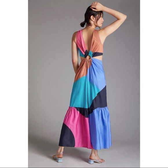 Anthropologie Flounced Cut-Out Maxi Dress - Picture 4 of 4